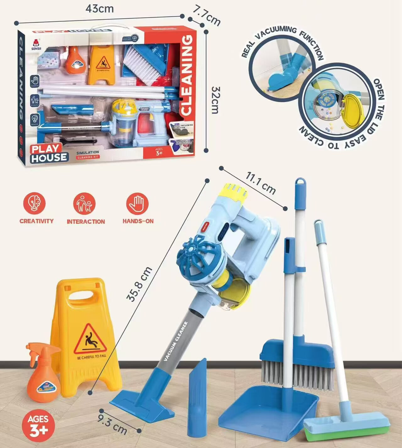 Kids Electric Pretend Vacuum Cleaner Set