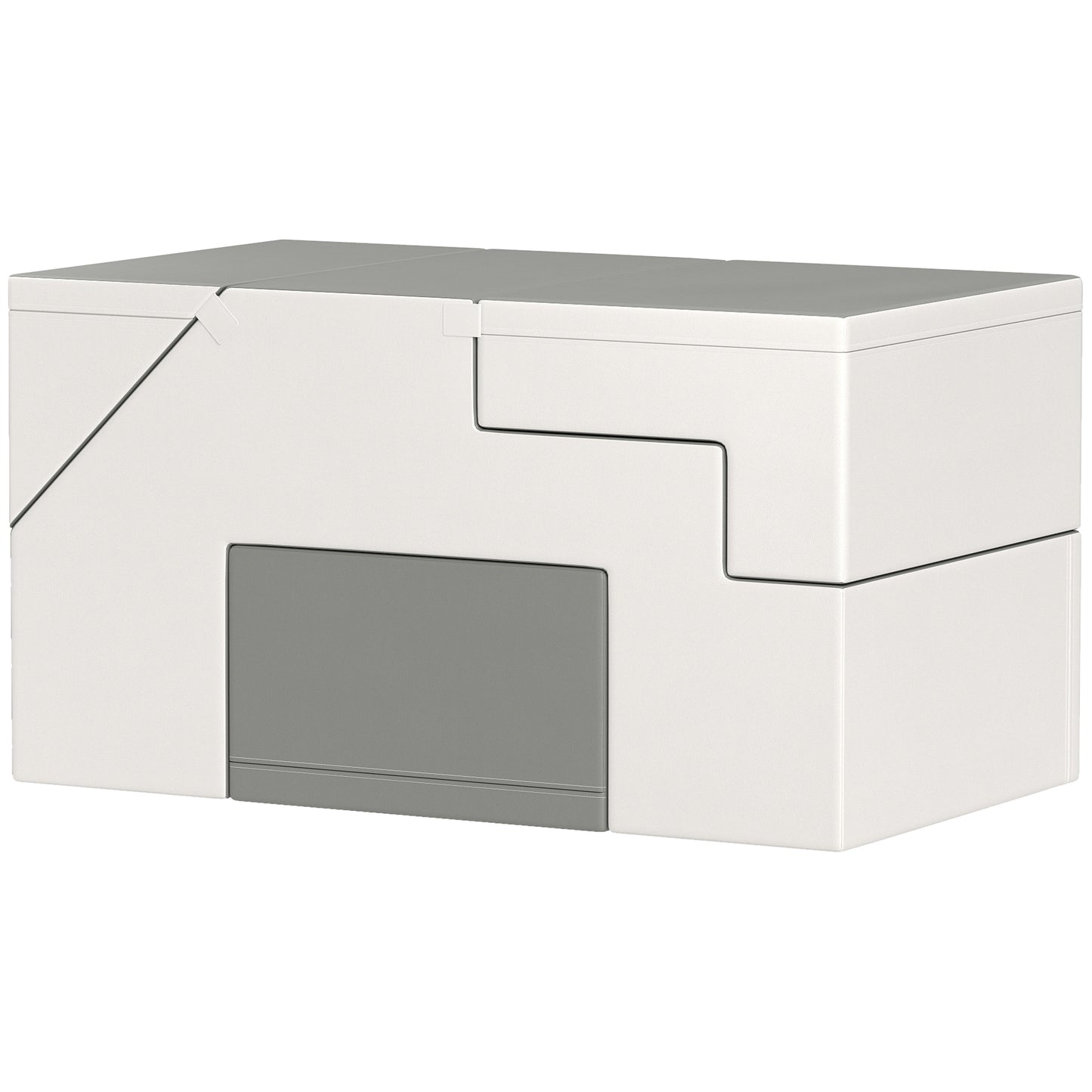 2 Piece Foam Climbing Toys for Toddlers 1-3 Years to Slide, Climb and Crawl, Light Gray