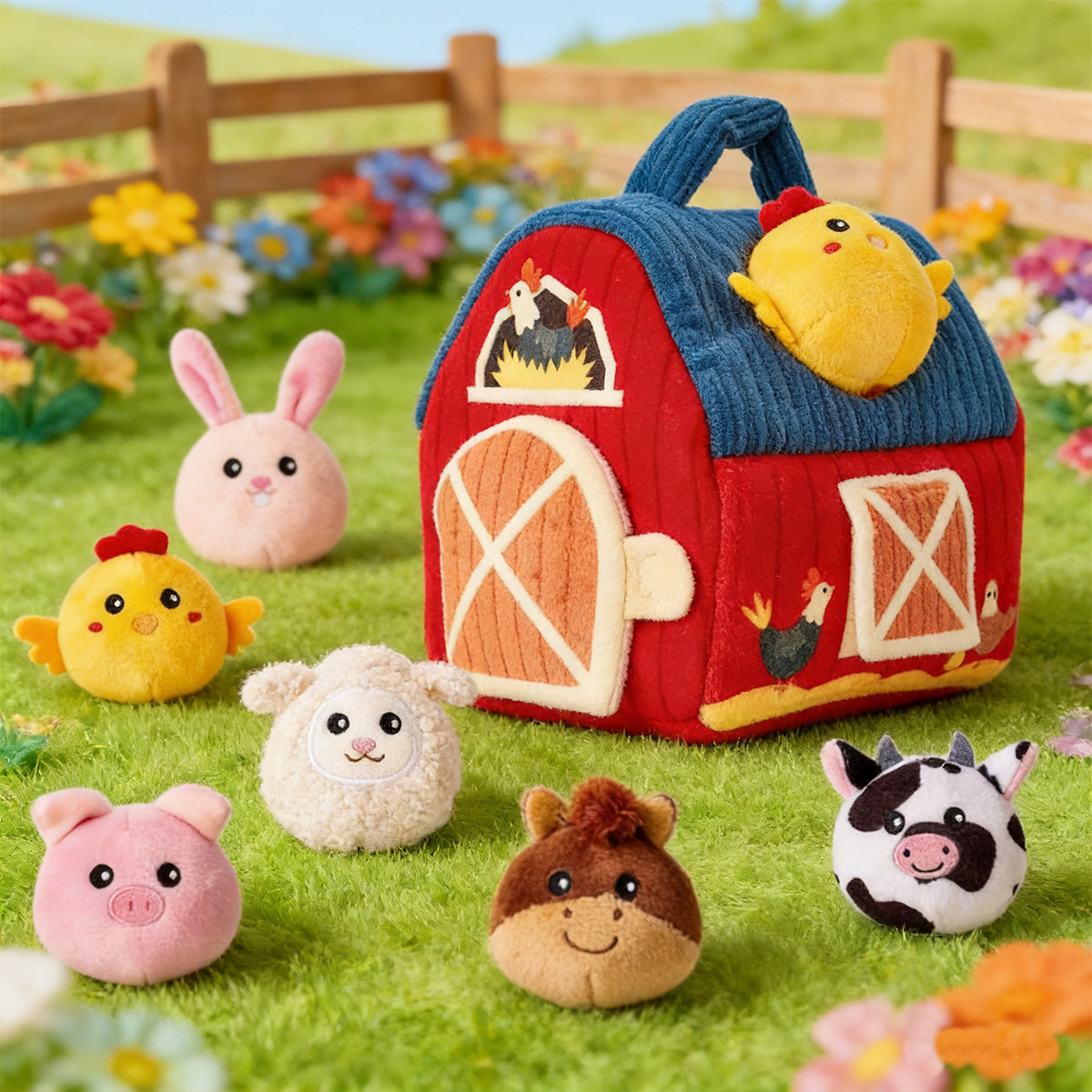 Plush Farm Sensory Toy for Infants