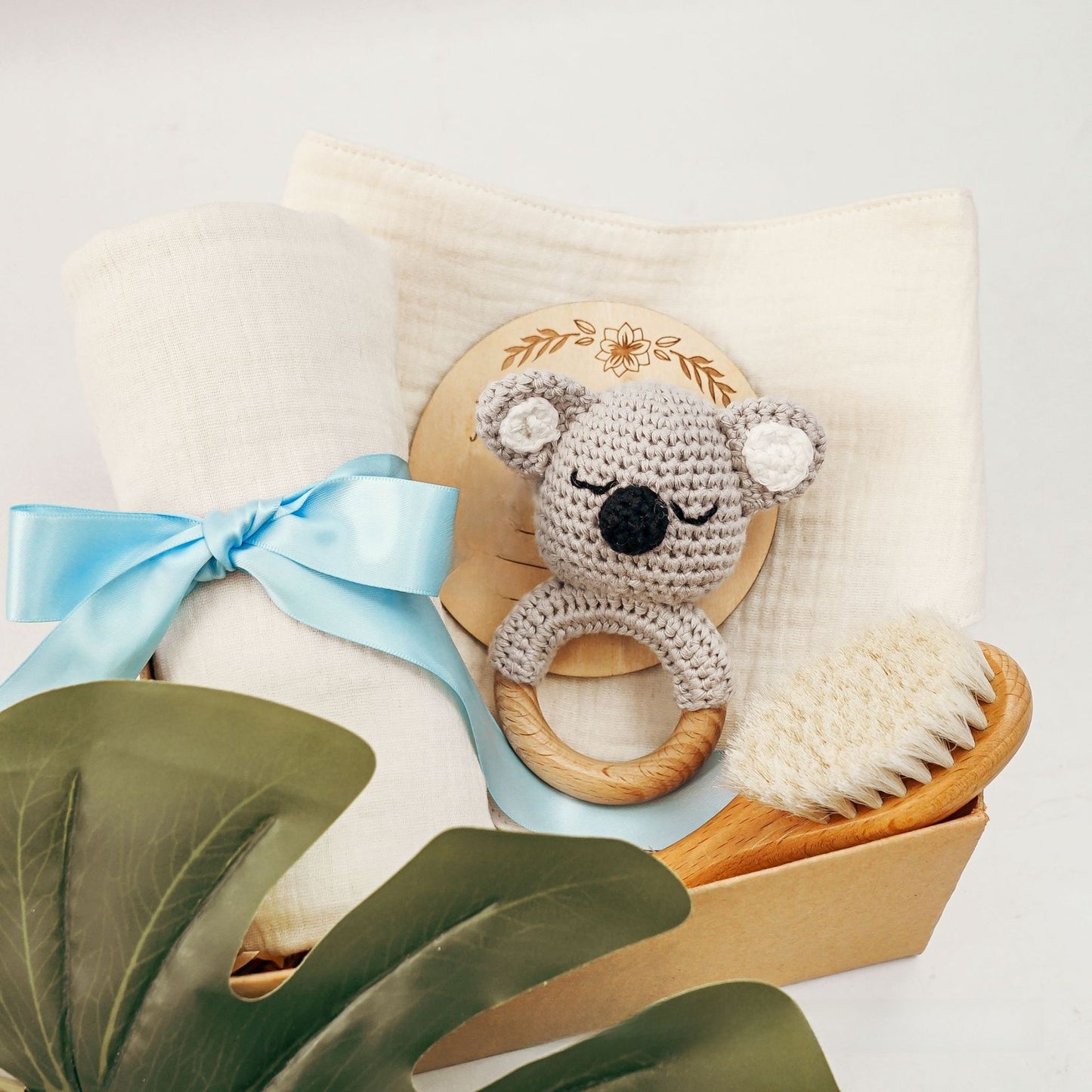 Pure Cotton Crochet Baby Rattle Gift Set