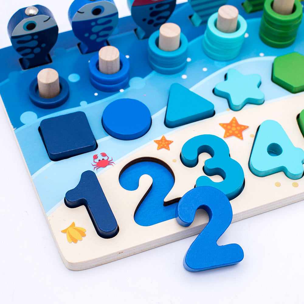 Five-in-One Ocean Learning Board for Kids