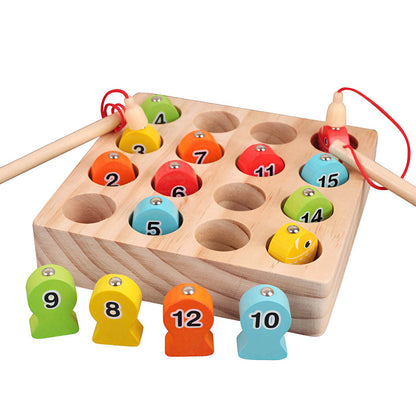 Wooden Magnetic Memory Fishing Game