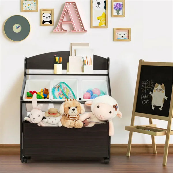 Kids Toy Storage Cabinet and Toy Box Combo