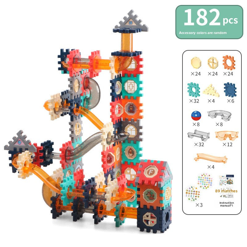 Ball Track Marble Run Building Set 182pcs
