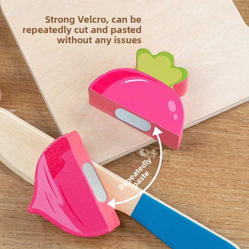 Wooden Pretend Food Cutting Toys – Fruit, Vegetable & Dessert Sets