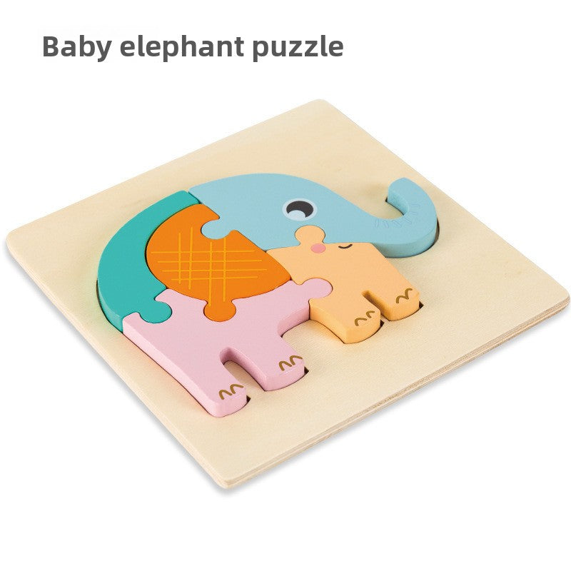 Wooden 3D Cartoon Puzzle Toy for Kids