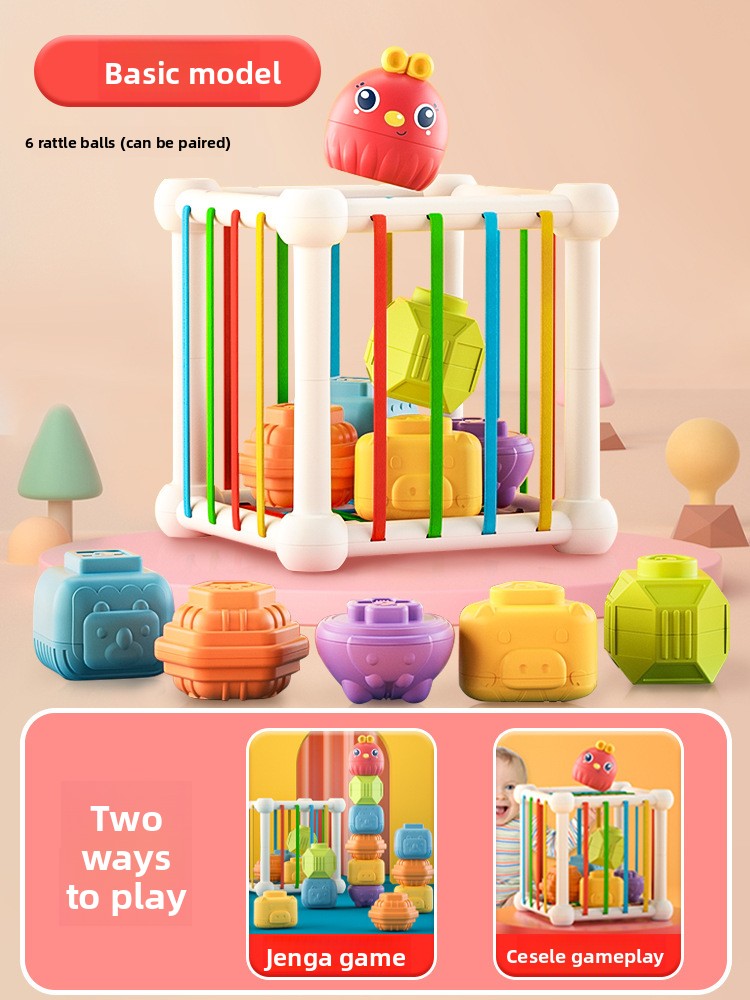Baby Rainbow Stack and Sort Toy Pairing Rattle
