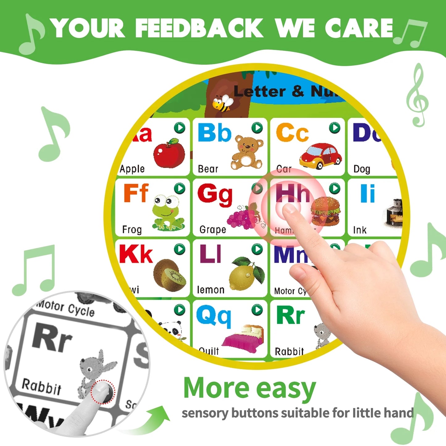 Electronic Interactive Alphabet Wall Chart: Talking ABC & 123 Educational Montessori Toys for Kids Preschool Learning Toys for Boys & Girls
