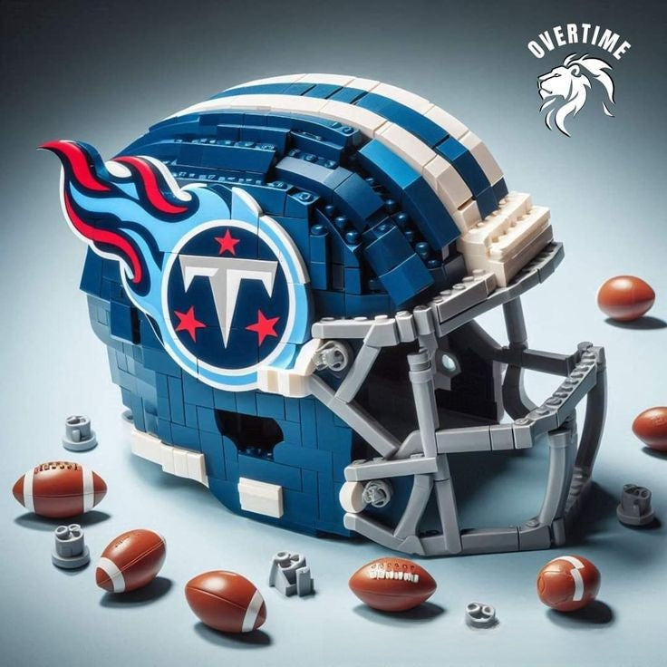 Football Helmet Building Blocks Display Set Tennessee Titans