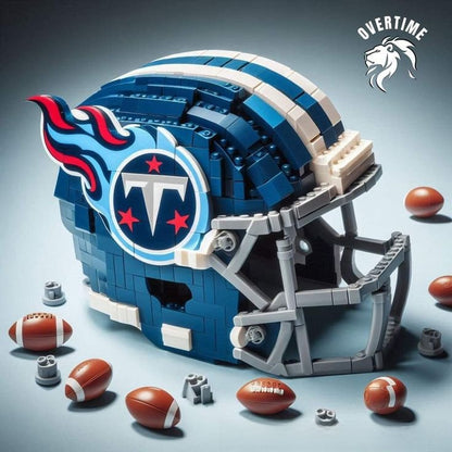 Football Helmet Building Blocks Display Set Tennessee Titans