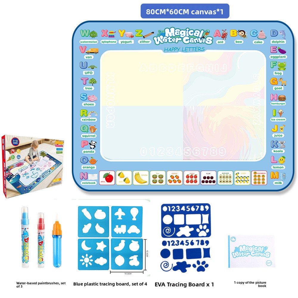 Reusable Water Drawing Mat for Kids, 80 × 60 cm