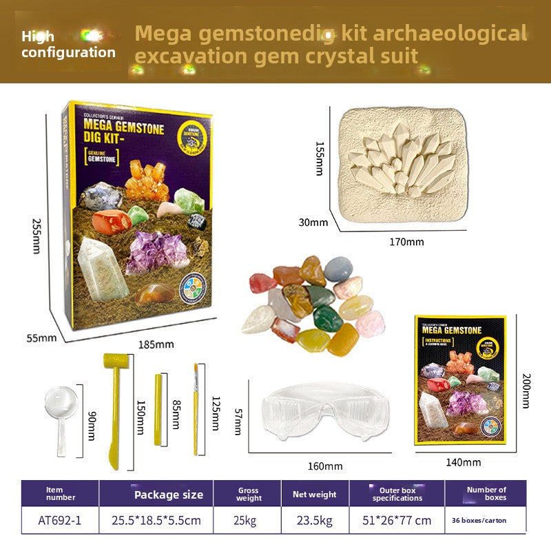 Archaeology Dig Kit for Kids – Gems, Crystals and Fossils