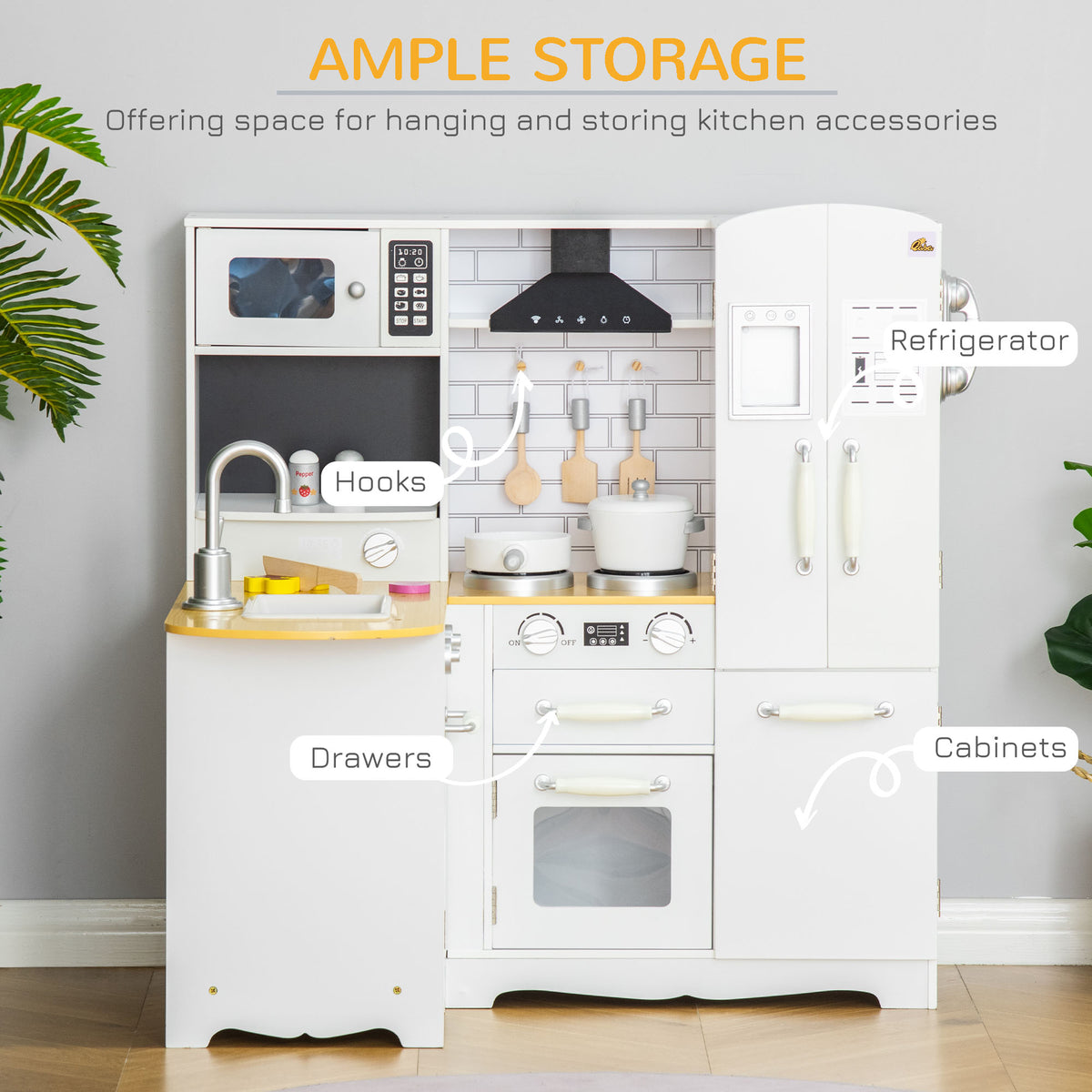 Corner Kids Play Kitchen with Appliances