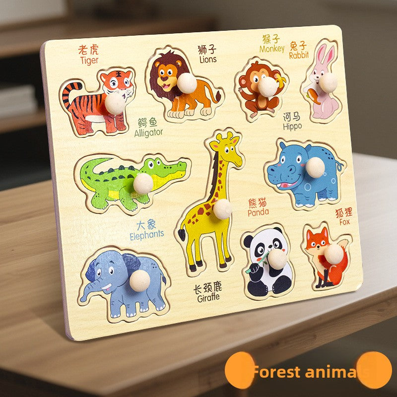 Montessori Wooden Puzzle Board for Kids Animal