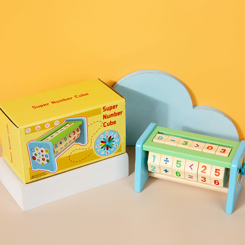 Wooden Math Cube for Kids – Hands-On Arithmetic Learning Toy