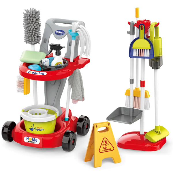 Kids Cleaning Set with Working Vacuum (29-Piece Pretend Play Toy for Toddlers 3+)