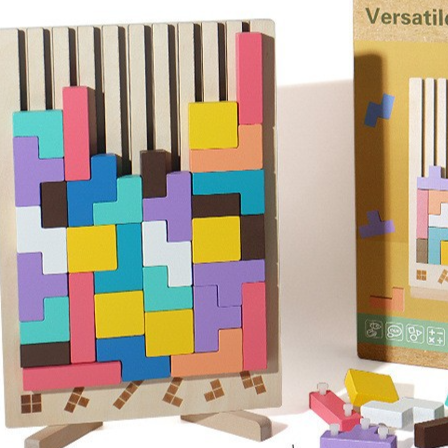 Wooden Puzzle Blocks for Spatial Thinking YS MultiFunction Tetris