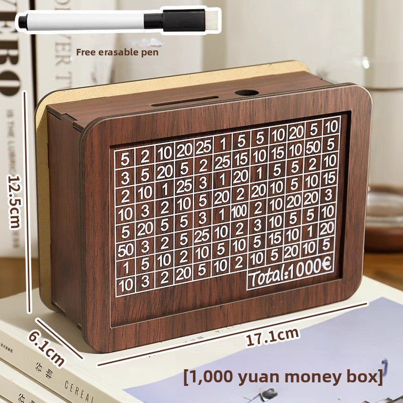 Wooden Piggy Bank for Kids Small