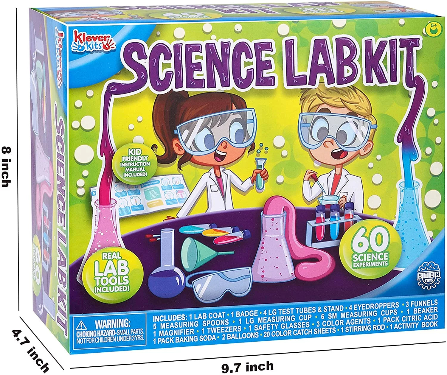 60 Science Kits for Kids Age 8-12 5-7, Education Volcano Science Kit with Lab Coat, Stem Toy Birthday Gift for Boys Girls