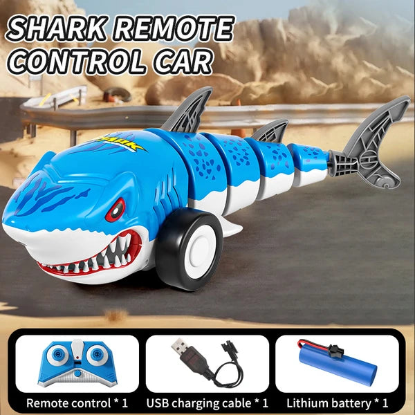 Remote Control Shark Car Toys For Kids,2.4GHz RC Cars Simulation Shark With Cool Light, 360° Stunt Drift & Most Terrains,Outdoor Toys For Birthday For 6,7,8,9,10-12 Boys Girls