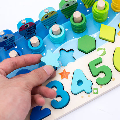 Five-in-One Ocean Learning Board for Kids