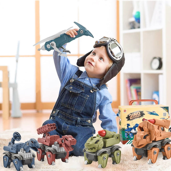 Build, Learn & Play: 5-Pc Montessori Dinosaur Construction Set – Level Up Fine Motor Skills & Problem Solving