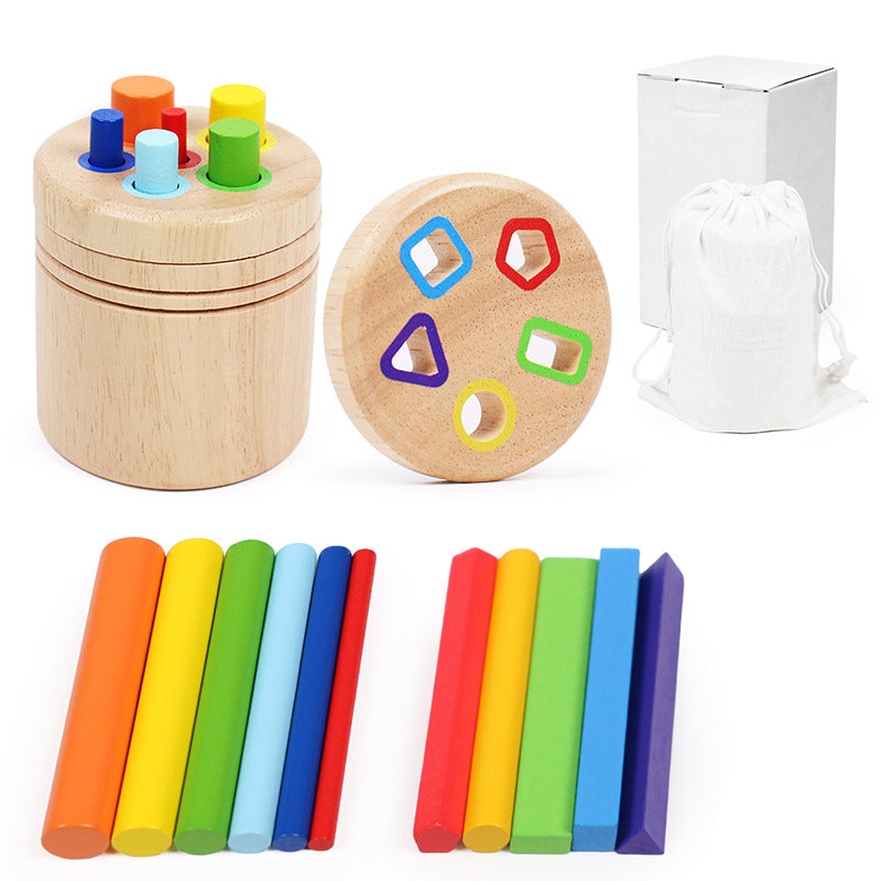 Wooden Color and Shape Sorting Cup