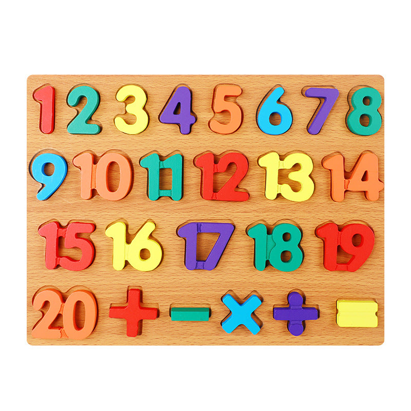 Wooden Alphabet Number Shape Puzzle Board 1-20 numbers