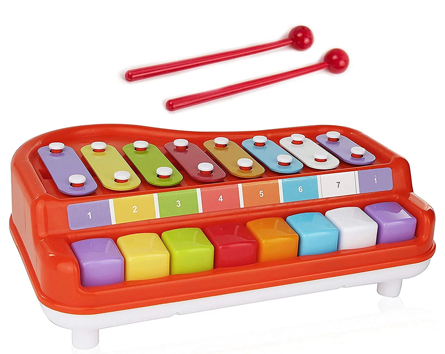 Baby Piano Xylophone Toy for Kids Toddlers-Piano Toy Musical Instrument with 8 Multicolored Key Scales in Crisp and Clear Tones