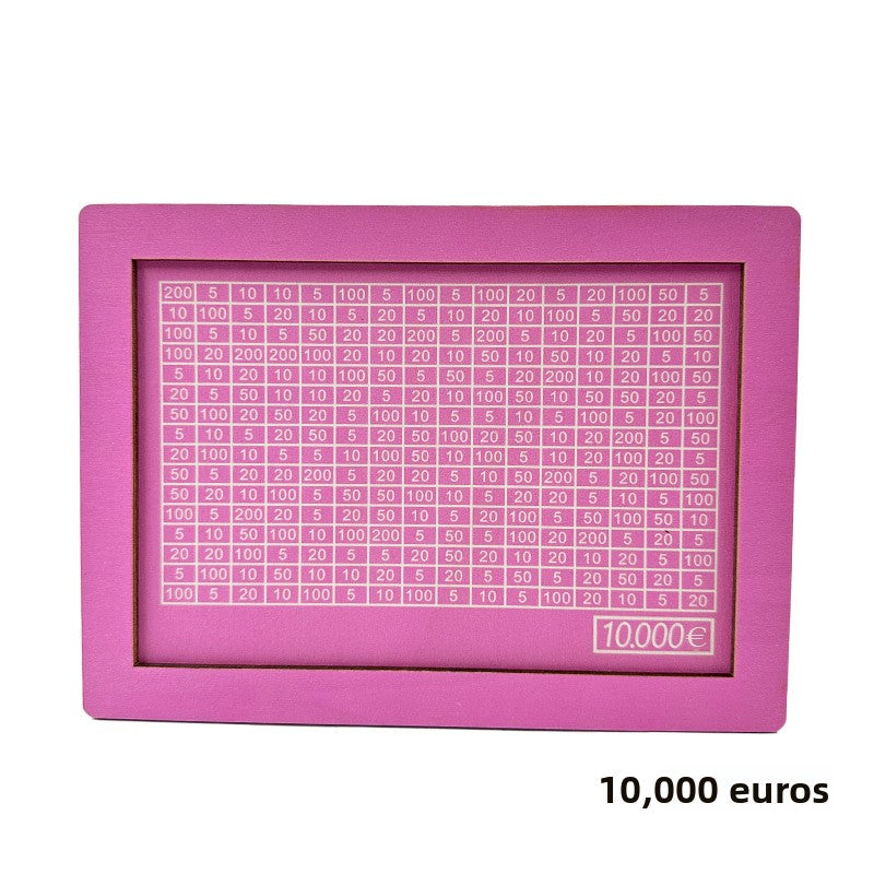 Wooden Goal Box with Counter pink 10000 euros free pen 17.2�12.5�6.5cm