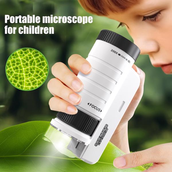 1200x Beginner Microscope Kit for Kids Ages 8+ Black