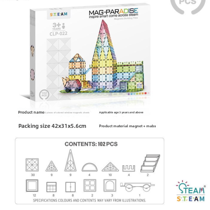 Sparkle Tile Building Set 102pcs