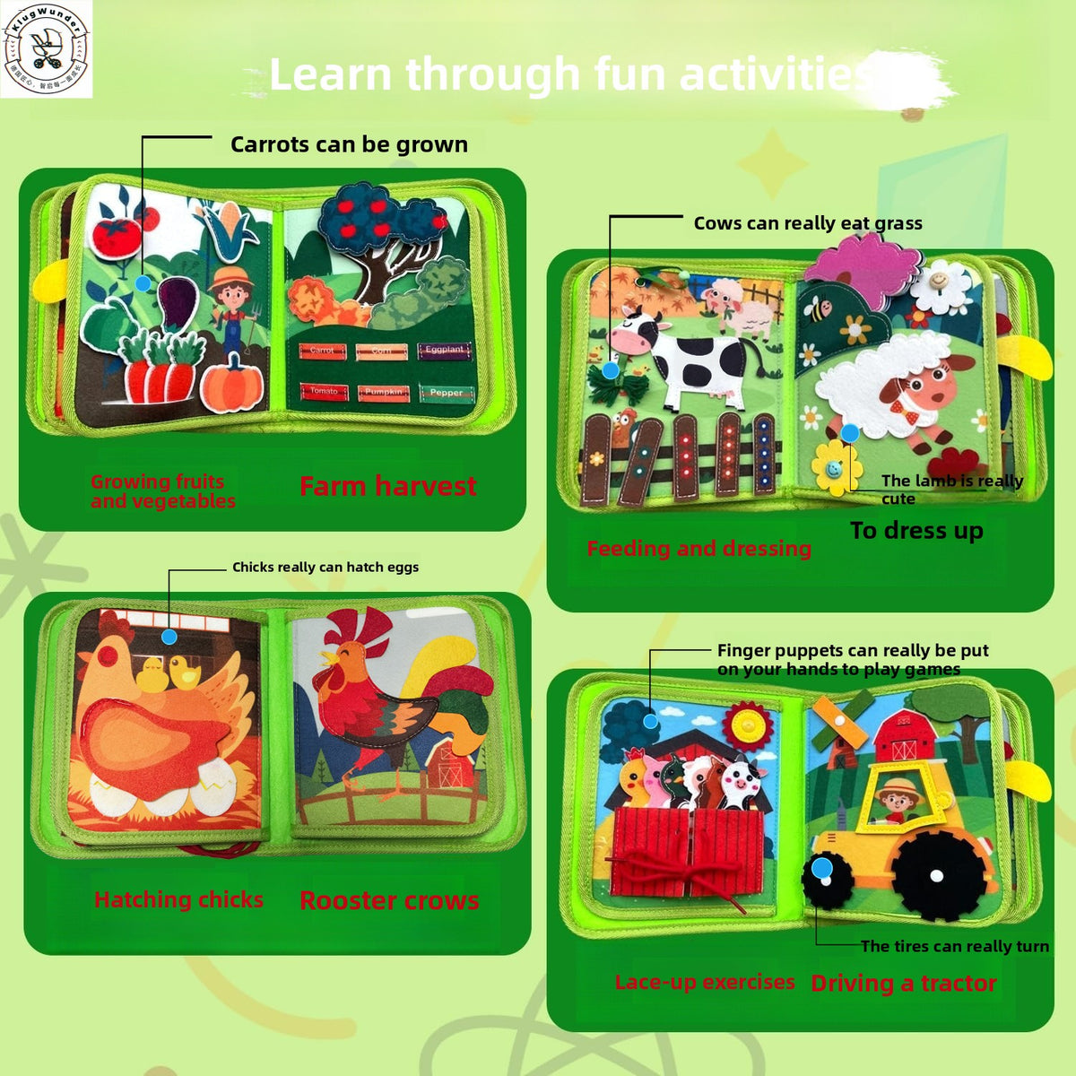3D Farm Animal Cloth Book for Toddlers