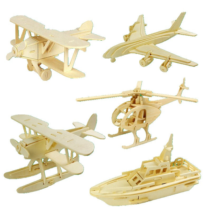 Wooden Aircraft Model Kit – Plane, Helicopter & Boat