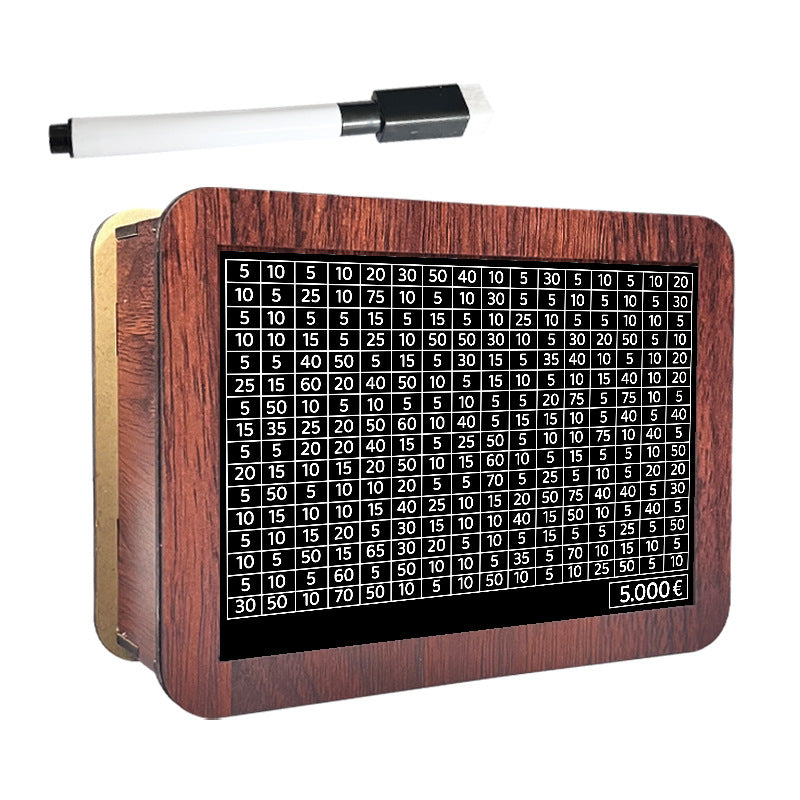 Wooden Savings Box with Money Counter