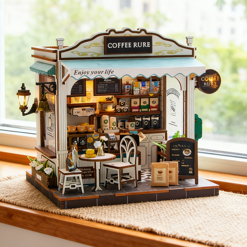 Miniature Coffee Shop Model Kit
