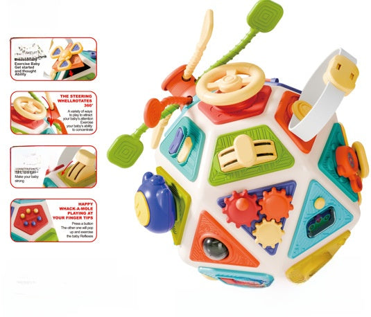 Educational Activity Cube for Toddlers 22-Facet Polyhedron Vibrant