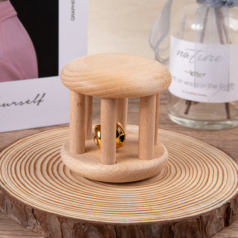 Wooden Baby Rattle Instruments – Bell & Shaker Options