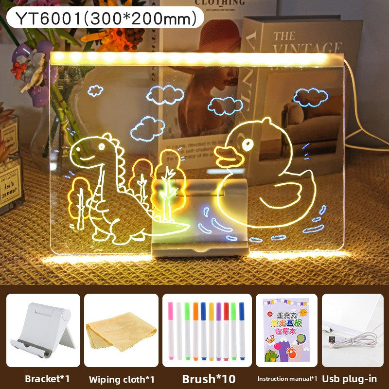 LED Drawing Toy Set for Kids 300x200mm 10pcs brush