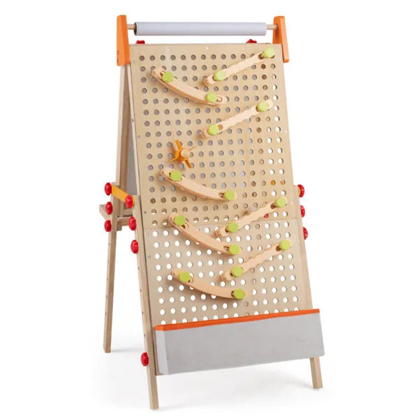 4-in-1 Kids Art Easel with Marble Run