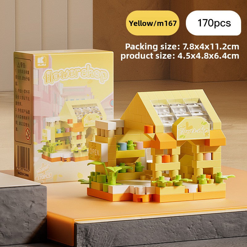 Mini City Street Building Blocks Set yingchun flower shop 170 capsules