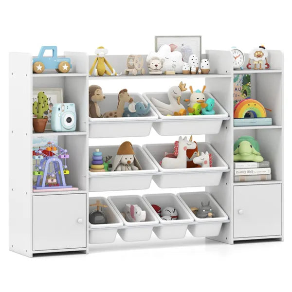 White Kids Storage Shelf for Books & Toys White Storage Shelf