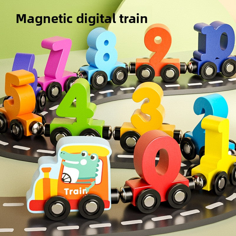 Wooden Magnetic Number Train for Counting Practice