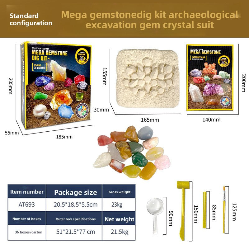 Archaeology Dig Kit for Kids – Gems, Crystals and Fossils