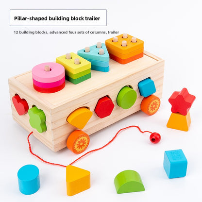 Montessori Shape Sorting Trailer Toy for Kids