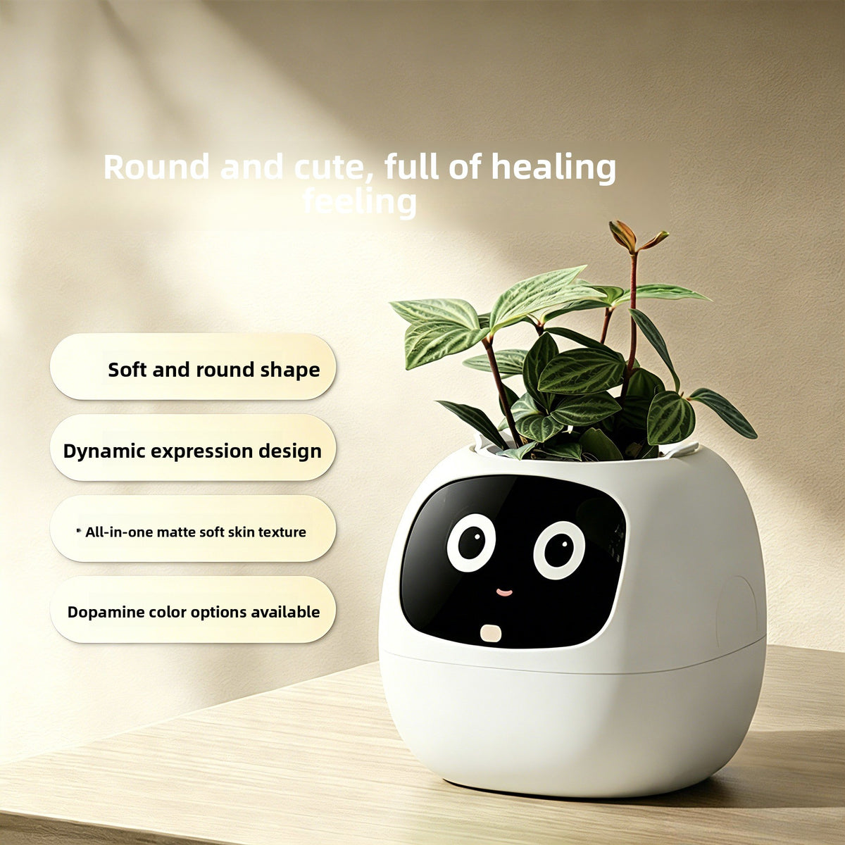 Smart Plant Companion Robot White