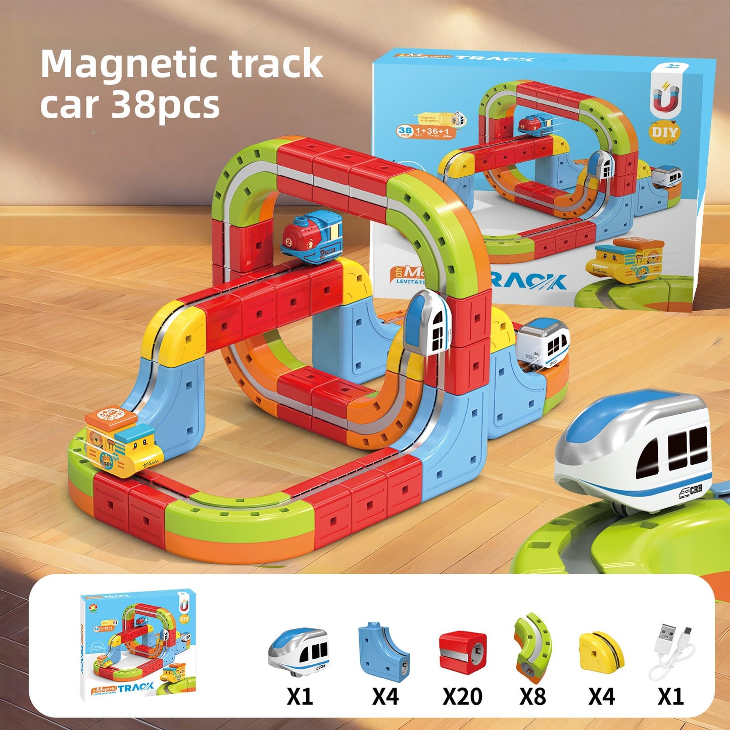 Creative Track Building Set ModularTrackCube 38pcs Mag