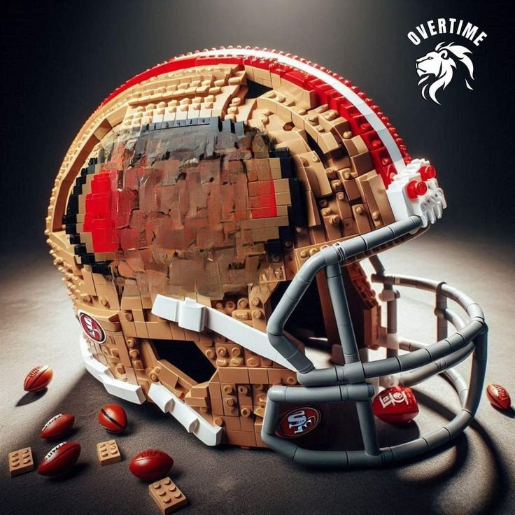 Football Helmet Building Blocks Display Set San Francisco 49Ers