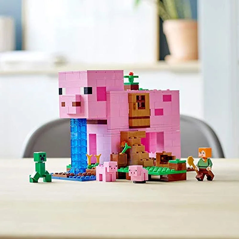 Minecraft the Pig House, 21170 with Alex, Creeper and 2 Pig Figures, Animal Building Toy, Gift Idea for Kids, Boys & Girls Ages 8+