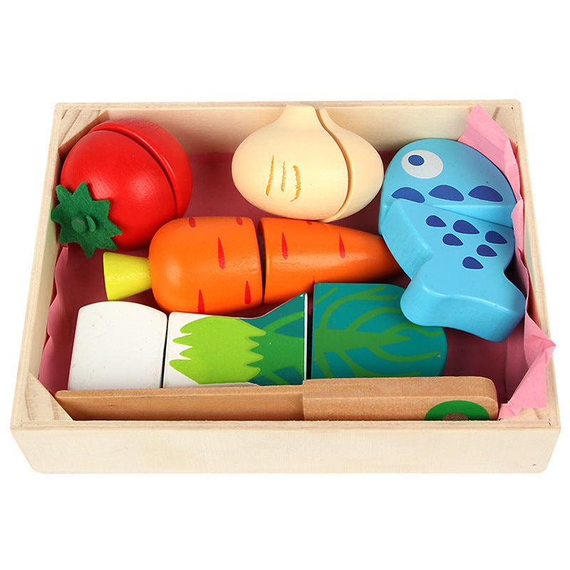Wooden Magnetic Fruit & Vegetable Cutting Play Set